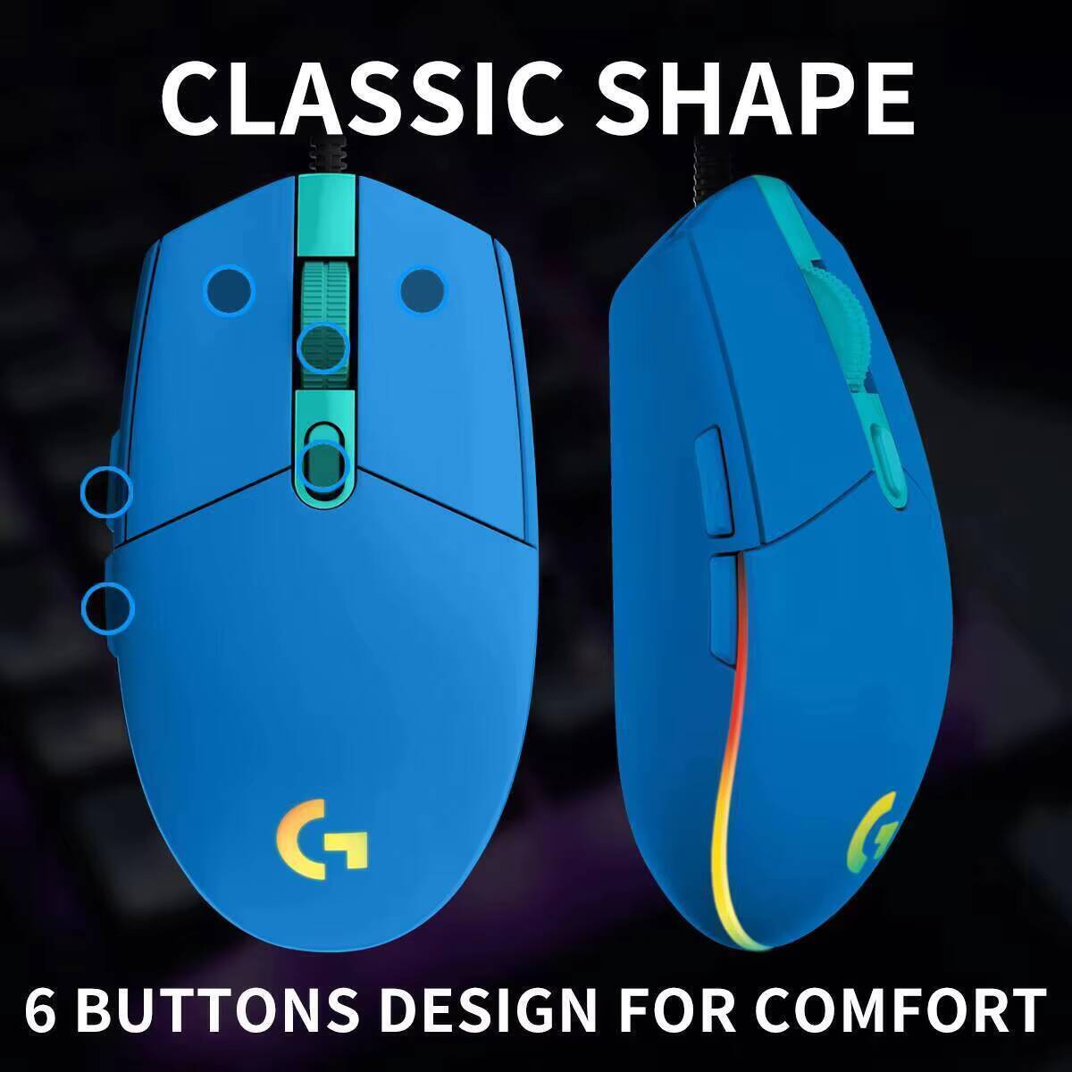 ماوس لوجيتك G203 LIGHTSYNC سلك - مراجعة Logitech Mouse G203 وسعره
